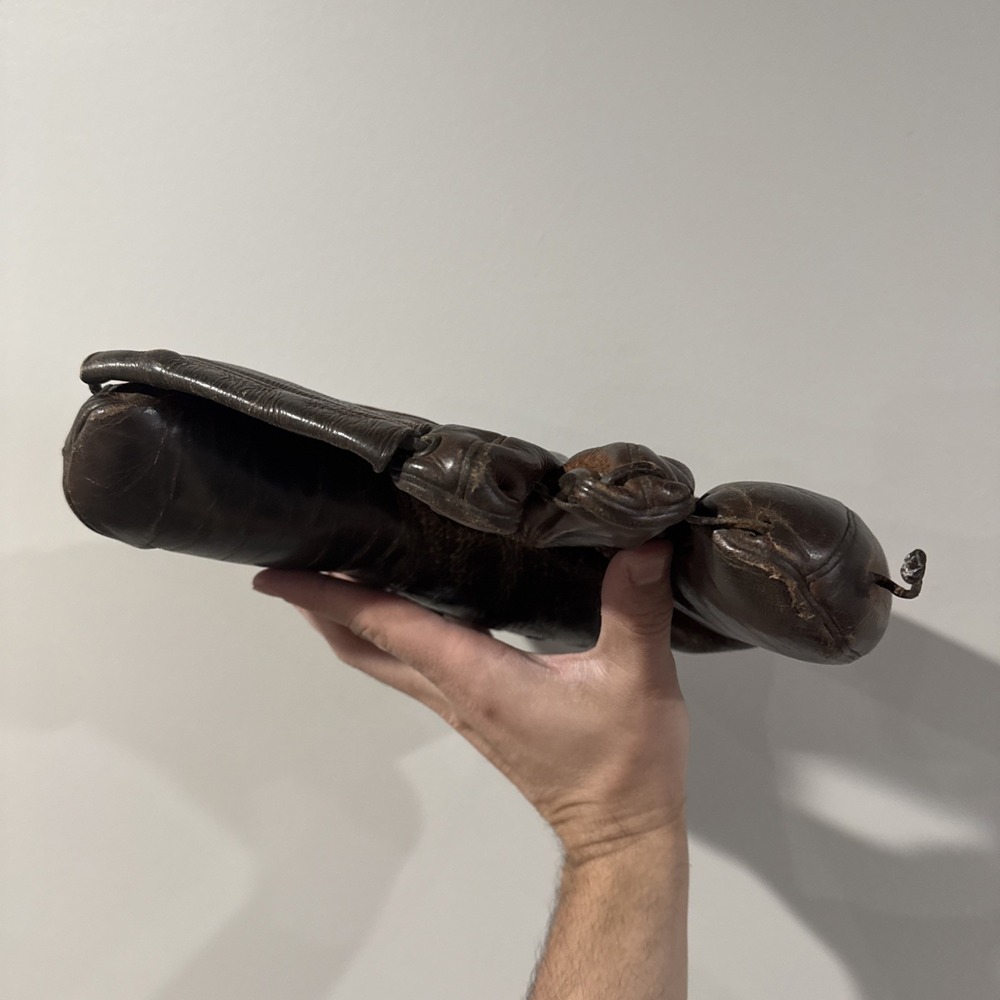 Vintage 1920's KEN-WEL 3-Finger Brown Leather Baseball Glove Antique - Picture 9 of 10